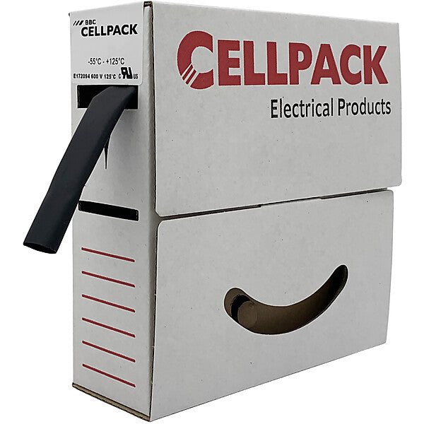 BBC Cellpack Schrumpfschlauch in Abrollbox 4m SB/24-8/schwarz/4m